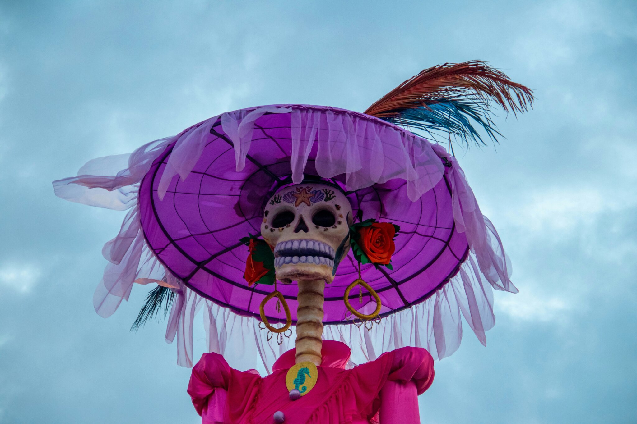 Catrina během oslav Día de Muertos v Mexico City